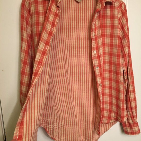 Button Front Cotton Plaid Shirt XS - Picture 7 of 7